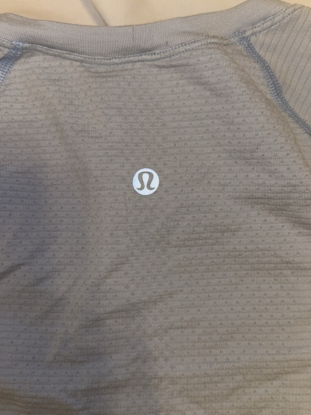 Lululemon Light Gray Athletic Top with Logo